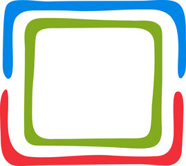 Square frame illustration. Abstract decorative frame hand drawing design element