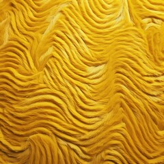 Yellow paterned carpet texture from above
