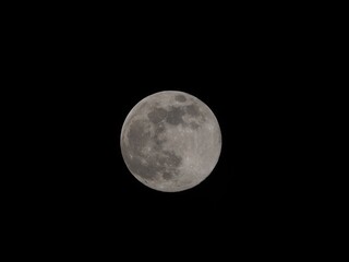 Bright full moon against a black background
