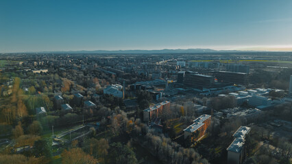 Aerial Photography Italy City San Donato Milanese. Milan, Italiy, Lombardia. Italiano Fotografia aerea Italia Citta San Donato Milanese. Milano, Italia, Lombardia.