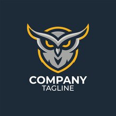 Owl-themed logo templates, owl mascot illustrations, Vector design of a minimalist owl head logo