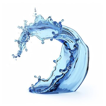 recommend clip art: 3d render, blue wave, water wavy splash clip art isolated on transparent background. Natural splashing liquid shape, Generative AI