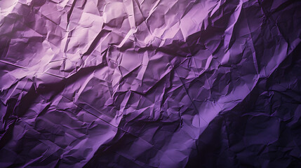 Texture of crumpled purple paper with dramatic shadows
