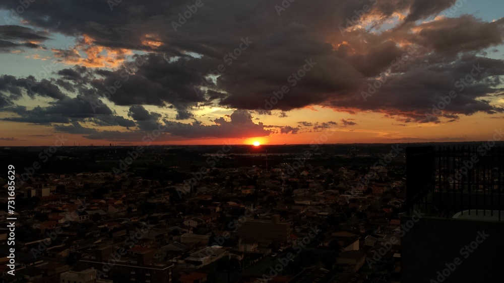 Canvas Prints Sunset spectacle over Curitiba