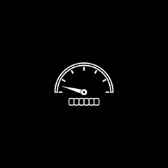  Speedometer icon simple sign on black background