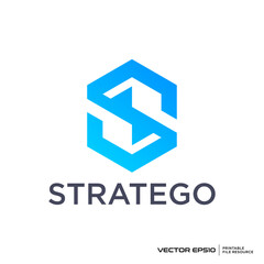 S hexagon logo vector illustration