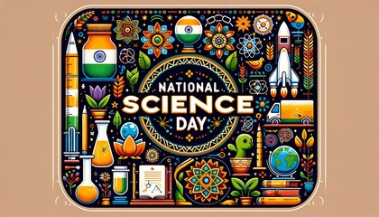 Illustration in vector style for india national science day.