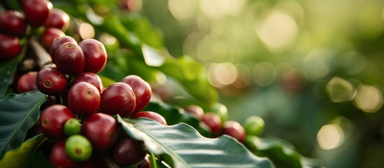 Coffee beans, a fruit of the coffee plant, are a natural food ingredient used in various recipes. They are grown on trees and serve as a staple food and vegetable in many cuisines.