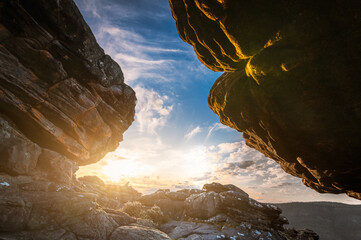 Pinnacle Canyon walking trail at sunset, Grampians mountains, Halls Gap, Victoria, Australia