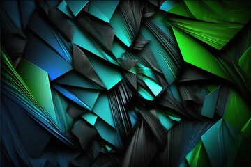 AI-generated illustration of a vibrant digital painting featuring a combination of blue and green.