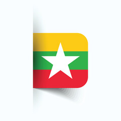 Myanmar national flag, Myanmar National Day, EPS10. Myanmar flag vector icon