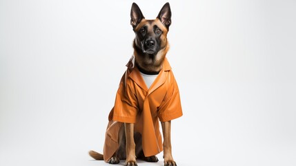 dog, Belgian Malinois in doctor gown