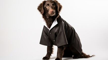 dog, Coated Retriever in doctor gown