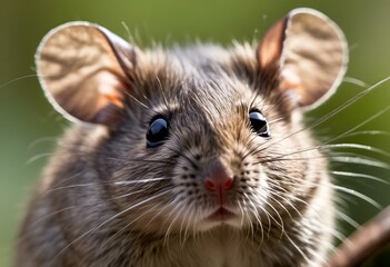AI generated illustration of a cute brown rat with big black eyes