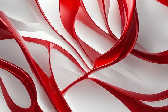 red or white abstract waves background design 