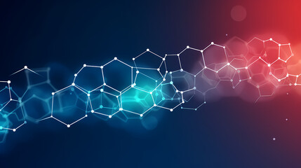 Fototapeta premium Blue background with glowing connections, network concept, digital illustration