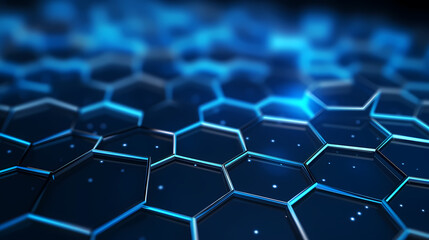 Blue background with glowing connections, network concept, digital illustration