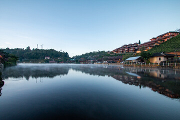 Fototapeta premium Village next to the river