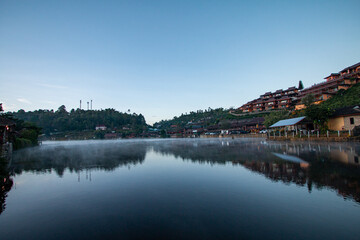 Fototapeta premium Village next to the river