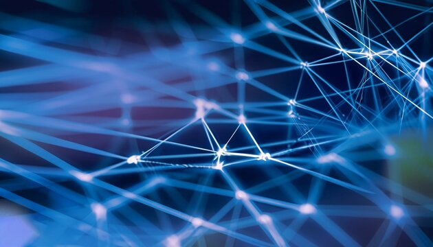 AI generated digital blue abstract background with white lines