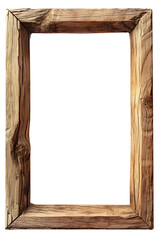 Wood frame isolated on transparent background.