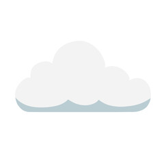 white cloud illustration isolated on white and transparent background. flat style vector