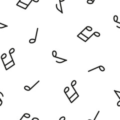 Seamless pattern with black musical notes