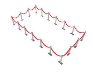 Rope barrier isolated on background. 3d rendering - illustration