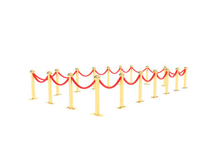 Rope barrier isolated on background. 3d rendering - illustration