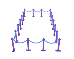 Rope barrier isolated on background. 3d rendering - illustration