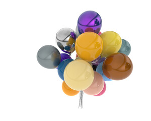 Party balloons isolated on background. 3d rendering - illustration