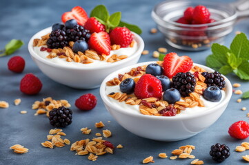 Yogurt Bowl with Fresh Berries and Granola