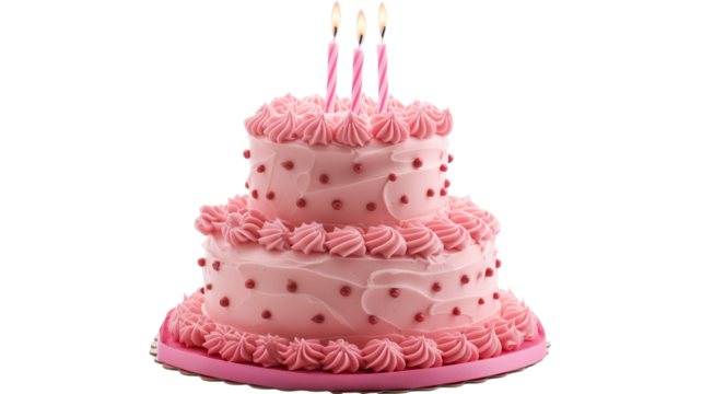 Sweet Sixteen Birthday Cake, isolated on transparent Background - Powered by Adobe