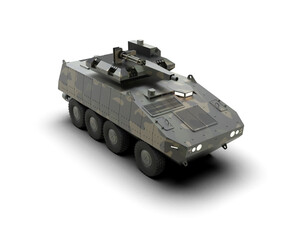 Naklejka premium Armored vehicle isolated on background. 3d rendering - illustration