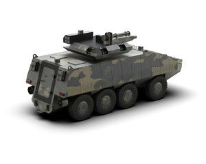 Fototapeta premium Armored vehicle isolated on background. 3d rendering - illustration