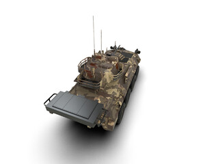 Armored tank building isolated on background. 3d rendering - illustration