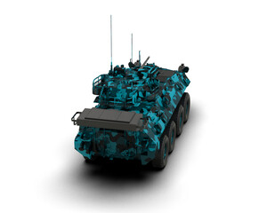 Armored tank building isolated on background. 3d rendering - illustration