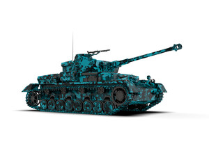 Armored tank building isolated on background. 3d rendering - illustration