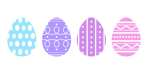 Colorful Easter eggs set