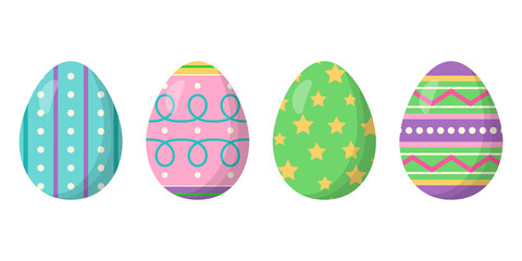 Fototapeta na wymiar Colorful Easter eggs set
