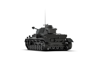 Fototapeta na wymiar Armored tank building isolated on background. 3d rendering - illustration
