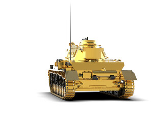 Armored tank building isolated on background. 3d rendering - illustration