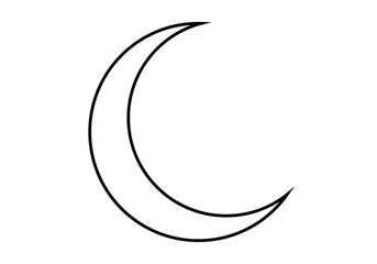 Icono negro de una media luna en fondo blanco.
