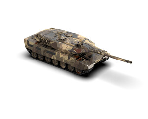 Armored tank building isolated on background. 3d rendering - illustration