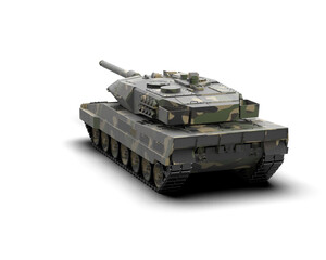 Fototapeta na wymiar Armored tank building isolated on background. 3d rendering - illustration