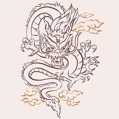 illustration of a dragon vector for card decoration illustration