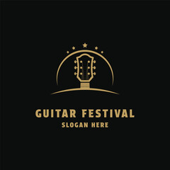 Guitar festival logo design concept idea