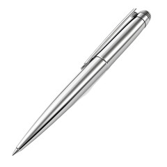 silver, pen,shiny,ball pen isolated on transparent background