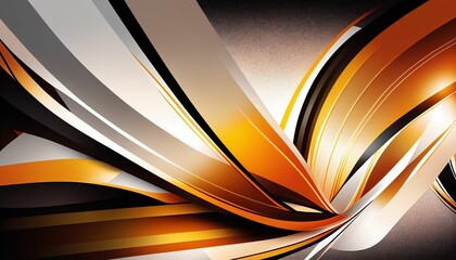 AI generated illustration of a vibrant abstract orange background with curves