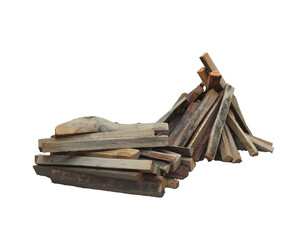Wood for fire isolated on background. 3d rendering - illustration